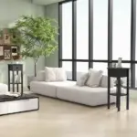 2-Tier Side Tables Set of 2 with Drawer Shelf, 2 Pieces End Tables for Living Room Hallway, Black - Image 10