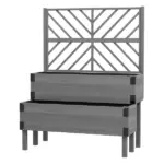 Outsunny 2-Tier Wooden Garden Box, with Legs and Metal Corners, Drainage Holes, Solid Wood for Vegetables, Flowers, Herbs, Gray - Image 11