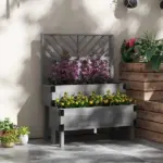 Outsunny 2-Tier Wooden Garden Box, with Legs and Metal Corners, Drainage Holes, Solid Wood for Vegetables, Flowers, Herbs, Gray - Image 10