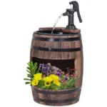 2-Tier Wooden Water Pump Fountain with Flower Box Base Durable Design for Garden Decor - Image 11