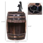 2-Tier Wooden Water Pump Fountain with Flower Box Base Durable Design for Garden Decor - Image 3