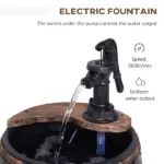 2-Tier Wooden Water Pump Fountain with Flower Box Base Durable Design for Garden Decor - Image 4