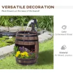 2-Tier Wooden Water Pump Fountain with Flower Box Base Durable Design for Garden Decor - Image 5