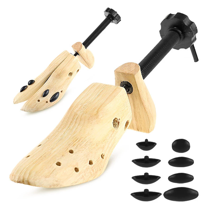 2 Pack Two Way Adjustable Wooden Shoe Stretchers for Men and Women