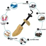 2 Pack Two Way Adjustable Wooden Shoe Stretchers for Men and Women - Image 2