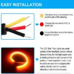 2 Pack 60cm White Amber Sequential LED DRL Turn Signal Strips - Image 5