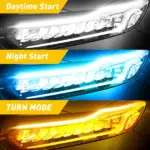 2 Pack 60cm White Amber Sequential LED DRL Turn Signal Strips - Image 12