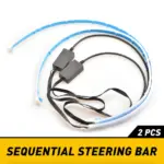 2 Pack 60cm White Amber Sequential LED DRL Turn Signal Strips - Image 3