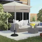 20" 55 lb Outdoor Patio Round Cement Umbrella Stand Base for the Deck or Porch with Variable Umbrella Hole - Image 2
