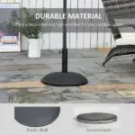 20" 55 lb Outdoor Patio Round Cement Umbrella Stand Base for the Deck or Porch with Variable Umbrella Hole - Image 4