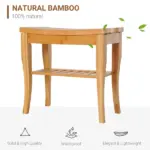 HOMCOM 20 Bamboo Shower Bench 2-Tier Wooden Spa Stool Seat Organizer for Bathroom Bedroom Garden Decor - Image 5