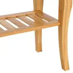 HOMCOM 20 Bamboo Shower Bench 2-Tier Wooden Spa Stool Seat Organizer for Bathroom Bedroom Garden Decor - Image 10