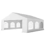 Outsunny 20' x 20' Heavy-duty Large Wedding Tent, Outdoor Carport Garage Party Tent, Patio Gazebo Canopy with Sidewall, White