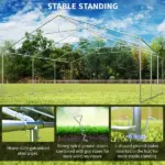 Outsunny 20' x 20' Heavy-duty Large Wedding Tent, Outdoor Carport Garage Party Tent, Patio Gazebo Canopy with Sidewall, White - Image 5