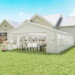 Outsunny 20' x 40' Large Outdoor Carport Canopy Party Tent with Removable Protective Sidewalls and Versatile Uses, White - Image 2