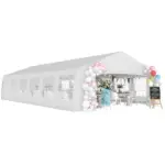 Outsunny 20' x 40' Large Outdoor Carport Canopy Party Tent with Removable Protective Sidewalls and Versatile Uses, White