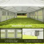 Outsunny 20' x 40' Large Outdoor Carport Canopy Party Tent with Removable Protective Sidewalls and Versatile Uses, White - Image 5