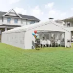 Outsunny 20' x 40' Large Outdoor Carport Canopy Party Tent with Removable Protective Sidewalls and Versatile Uses, White - Image 9