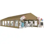 Outsunny 20 ft x 40 ft Party Tent, Outdoor Canopy Tent with Removable Sidewalls, 12 Windows for Parties, Wedding, Events, BBQ, Brown - Image 11