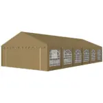 Outsunny 20 ft x 40 ft Party Tent, Outdoor Canopy Tent with Removable Sidewalls, 12 Windows for Parties, Wedding, Events, BBQ, Brown