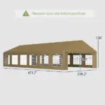 Outsunny 20 ft x 40 ft Party Tent, Outdoor Canopy Tent with Removable Sidewalls, 12 Windows for Parties, Wedding, Events, BBQ, Brown - Image 3