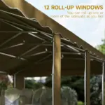 Outsunny 20 ft x 40 ft Party Tent, Outdoor Canopy Tent with Removable Sidewalls, 12 Windows for Parties, Wedding, Events, BBQ, Brown - Image 5