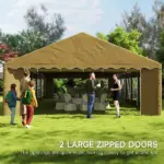 Outsunny 20 ft x 40 ft Party Tent, Outdoor Canopy Tent with Removable Sidewalls, 12 Windows for Parties, Wedding, Events, BBQ, Brown - Image 6
