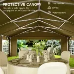 Outsunny 20 ft x 40 ft Party Tent, Outdoor Canopy Tent with Removable Sidewalls, 12 Windows for Parties, Wedding, Events, BBQ, Brown - Image 7