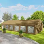 Outsunny 20 ft x 40 ft Party Tent, Outdoor Canopy Tent with Removable Sidewalls, 12 Windows for Parties, Wedding, Events, BBQ, Brown - Image 8