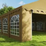 Outsunny 20 ft x 40 ft Party Tent, Outdoor Canopy Tent with Removable Sidewalls, 12 Windows for Parties, Wedding, Events, BBQ, Brown - Image 9