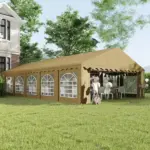 Outsunny 20 ft x 40 ft Party Tent, Outdoor Canopy Tent with Removable Sidewalls, 12 Windows for Parties, Wedding, Events, BBQ, Brown - Image 10