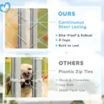 PawHut 20 ft x 7.5 ft x 6.5 ft Dog Kennel Outdoor for Small Medium Large Dogs with Waterproof Roof, Silver - Image 9