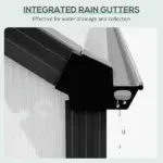 Outsunny 20' x 8' Aluminum Greenhouse Polycarbonate Walk-in Garden Greenhouse with Adjustable Roof Vent, Rain Gutter and Sliding Door for Winter - Image 7