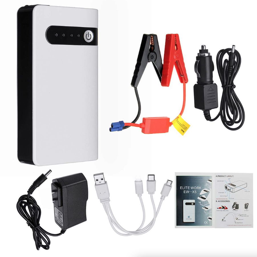 20000mAh 400A Peak 12V Car Jump Starter with Power Bank and LED Light