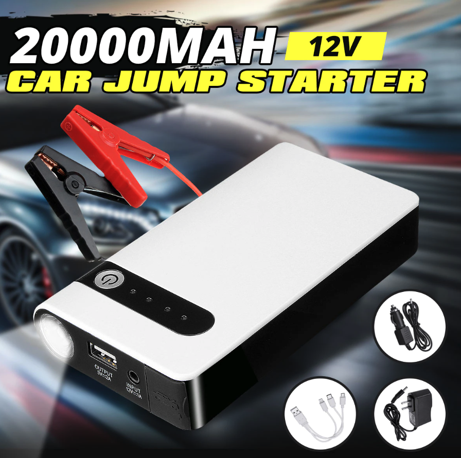 20000mAh 400A Peak 12V Car Jump Starter with Power Bank and LED Light