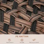 20.5 Woven Wicker Cat Bed Elevated Hand-Woven Braided Banana Leaf Kitten House Condo with Cushion Brown - Image 6