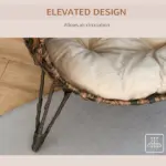 20.5 Woven Wicker Cat Bed Elevated Hand-Woven Braided Banana Leaf Kitten House Condo with Cushion Brown - Image 7