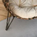 20.5 Woven Wicker Cat Bed Elevated Hand-Woven Braided Banana Leaf Kitten House Condo with Cushion Brown - Image 8