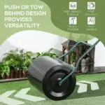 Outsunny 20 Inch Sod Roller with Push Tow Handle and 15.9 Gallon Drum Black - Image 5
