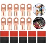 20 Pack 1/0 AWG Copper Ring Lugs with Red and Black Heat Shrink - Image 6