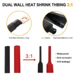 20 Pack 1/0 AWG Copper Ring Lugs with Red and Black Heat Shrink - Image 11