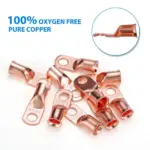 20 Pack 1/0 AWG Copper Ring Lugs with Red and Black Heat Shrink - Image 3