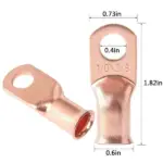 20 Pack 1/0 AWG Copper Ring Lugs with Red and Black Heat Shrink - Image 4