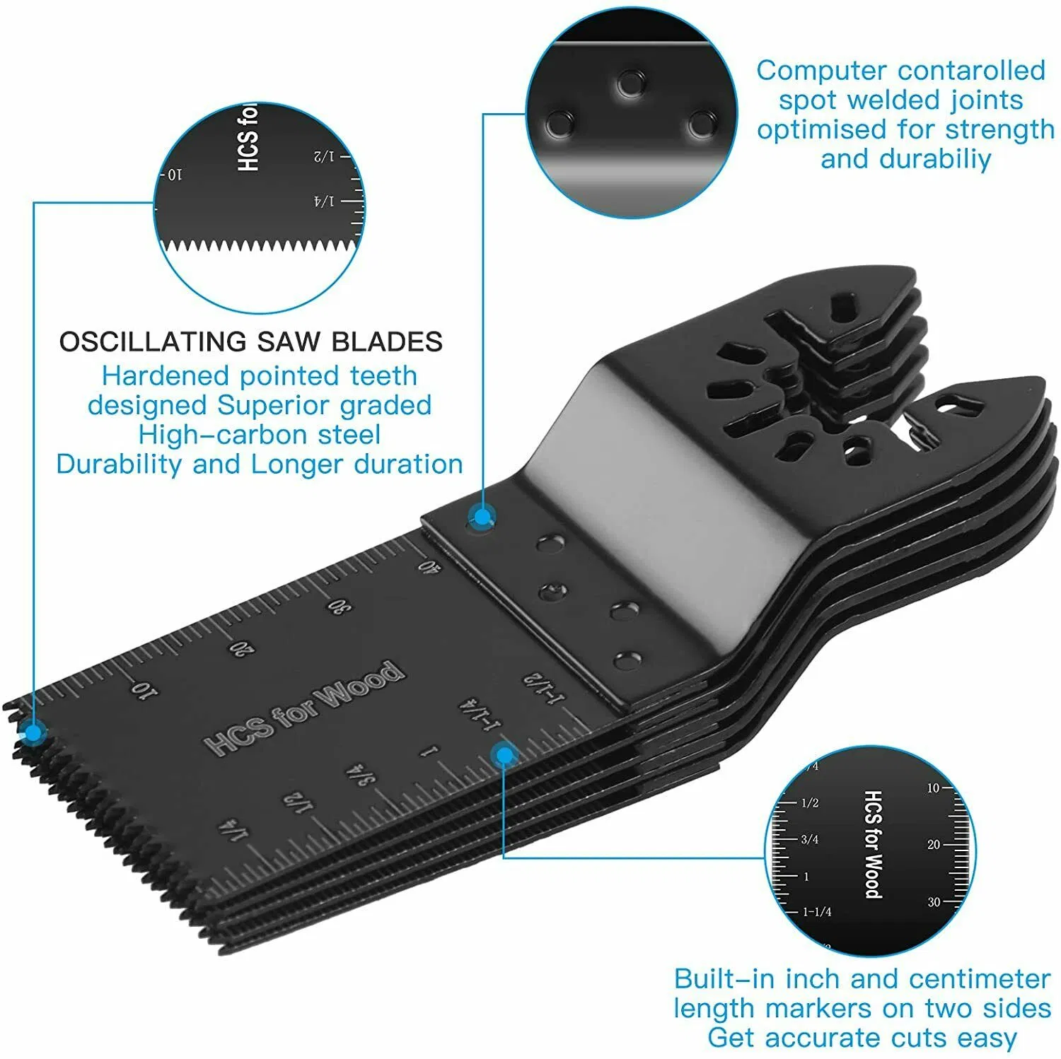20 Pack Oscillating Multi Tool Saw Blades for Wood Plastic and Soft Metal