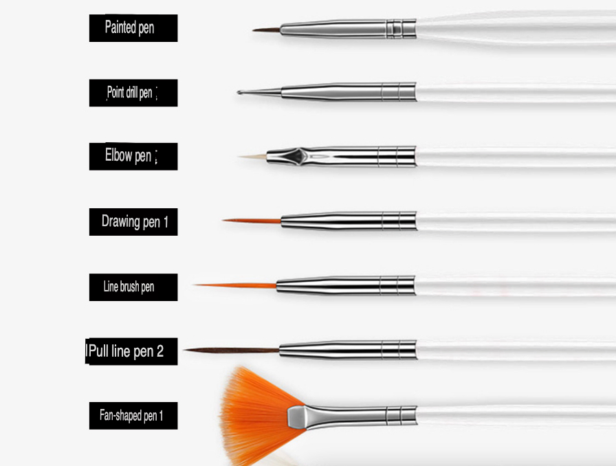 20 Piece Nail Art Brush and Dotting Tool Set for Gel and Acrylic Nails