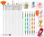 20 Piece Nail Art Brush and Dotting Tool Set for Gel and Acrylic Nails - Image 4