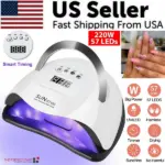 220W UV LED Nail Lamp with 57 LEDs for Gel Polish Curing