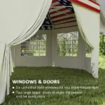 22.3 x 16.4 ft Heavy Duty Party Tent, Outdoor Canopy Tent with 2 Doors and 6 Windows, American Flag - Image 5