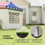 22.3 x 16.4 ft Heavy Duty Party Tent, Outdoor Canopy Tent with 2 Doors and 6 Windows, American Flag - Image 6