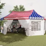 22.3 x 16.4 ft Heavy Duty Party Tent, Outdoor Canopy Tent with 2 Doors and 6 Windows, American Flag - Image 10